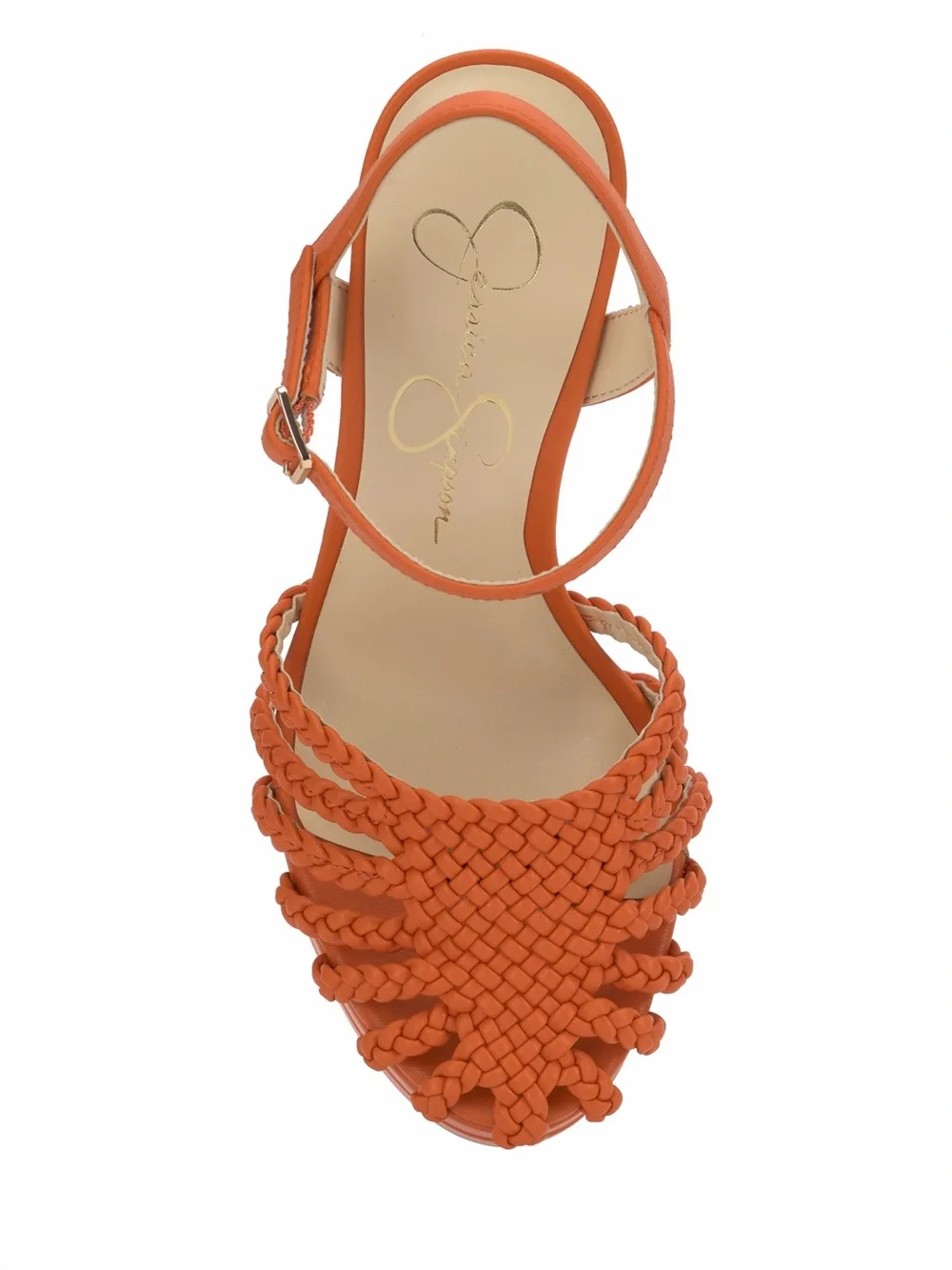 Jessica Simpson Orange Braided Platform Sandals